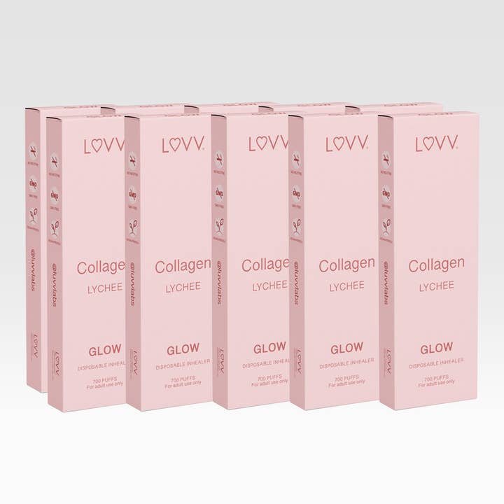 LUVV Labs - Wholesale Oral Supplement/Vitamin - LUVV GLOW Collagen/Lychee Inhalers - 10-Pack
