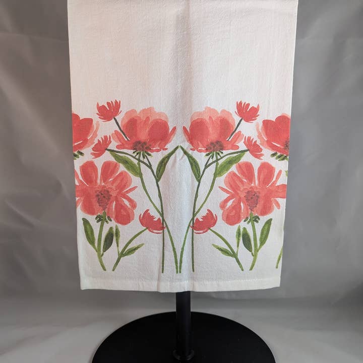 Torchons - Double Bouquet Rouge pour la vente par Jodi Reagan Designs