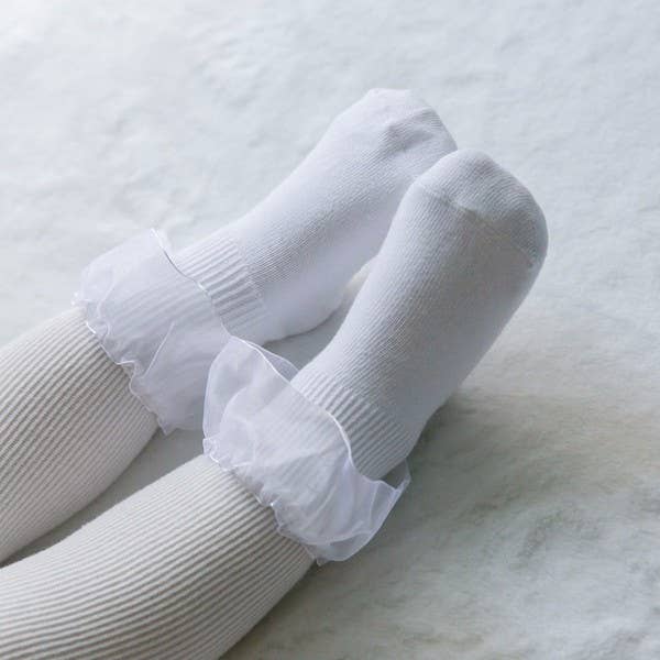 Frill Ankle Socks - Yuna White for wholesale on Faire