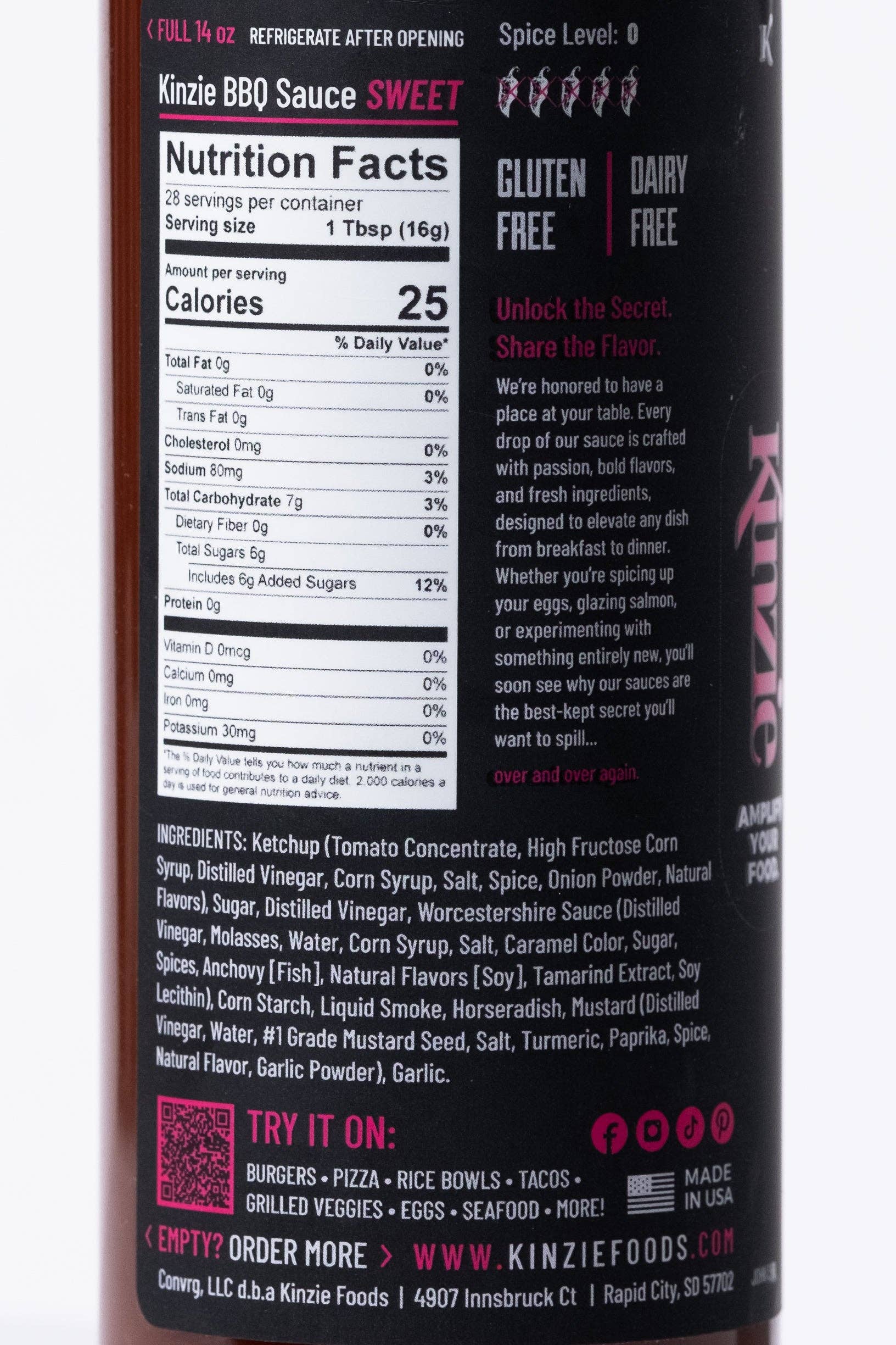 Kinzie Foods - Wholesale BBQ Sauce - Sweet BBQ Sauce, 14oz3