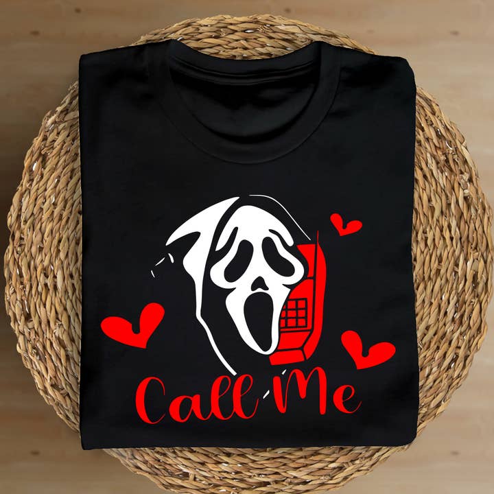 Call Me - Scream - Camiseta roja/negra para venta al por mayor de Astro Bettie