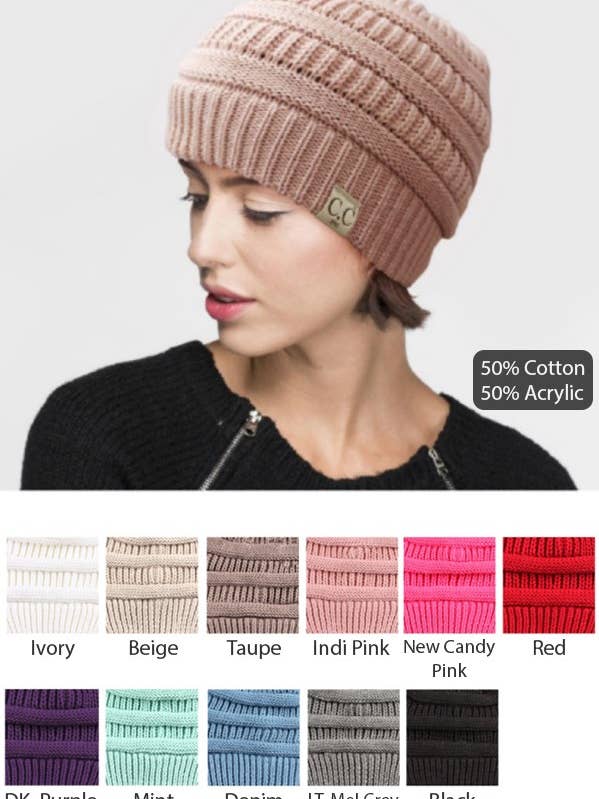 CC Knitted Beanie for wholesale by Suzie Q USA