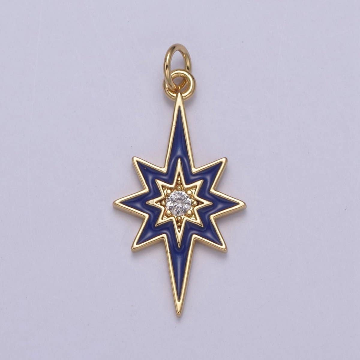 Aim Eternal - Vente Breloques/médailles personnalisées - Pendentif Étoile Émaillée Colorée 8 Pointes Étoile Éclatante Étoile du Nord - Pendentif Charm Céleste Doré N-729 - N-7351