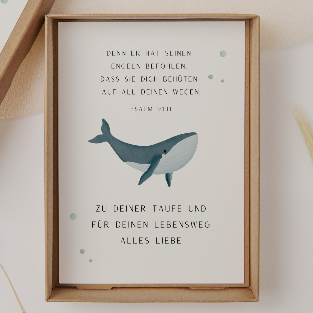 Tilda&Theo - Wholesale Gift Box - Christening Whale Gift Box - Grass Paper Money Gift Box2