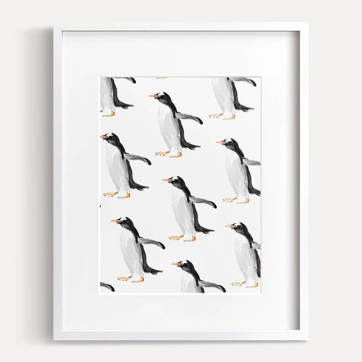 Penguin Big Family Art Print for wholesale by Triple Studio