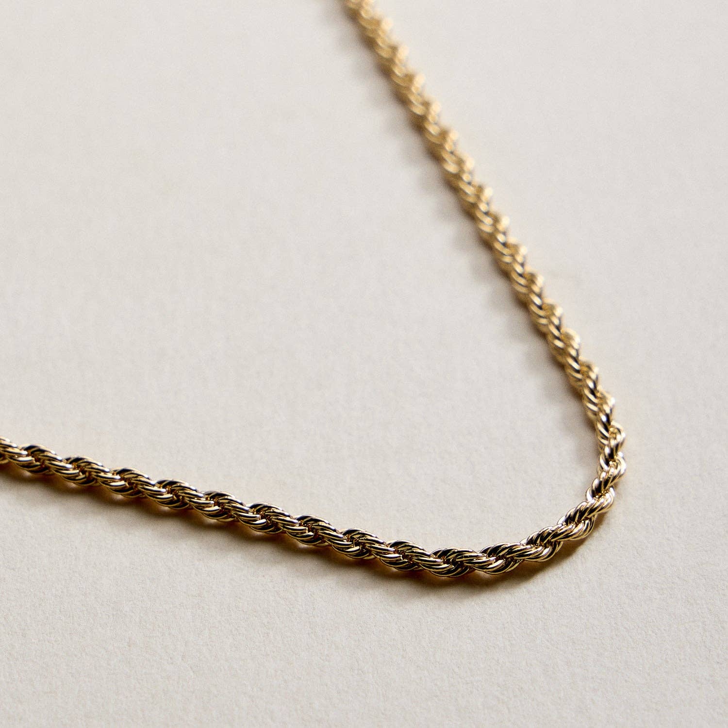 GD Gold Filled 2mm Twisted Rope Chain Necklace for wholesale on Faire2