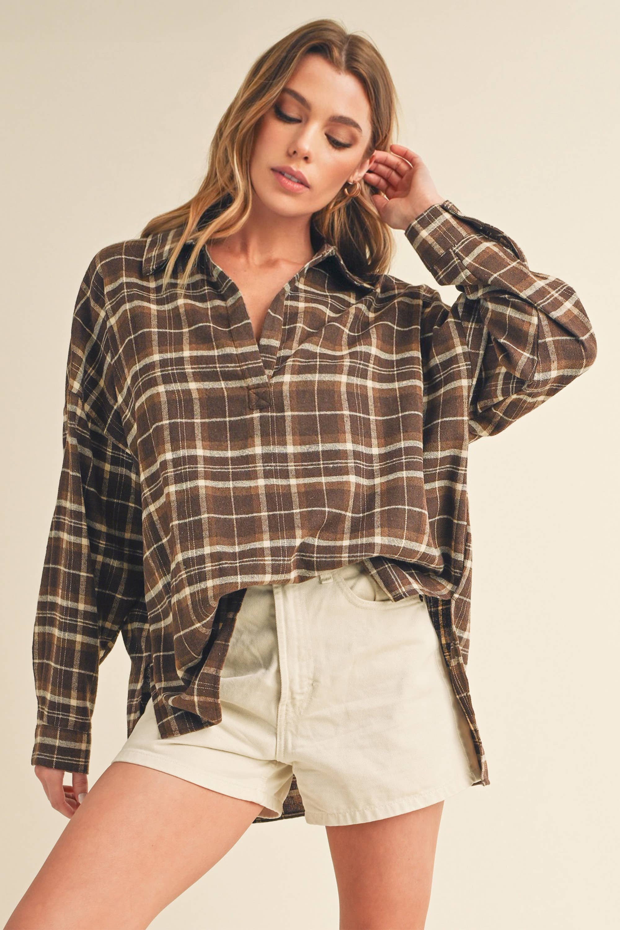 AEMI + CO - Wholesale Button Down Shirt - Women's - 8208CN Tamra Shirt 15