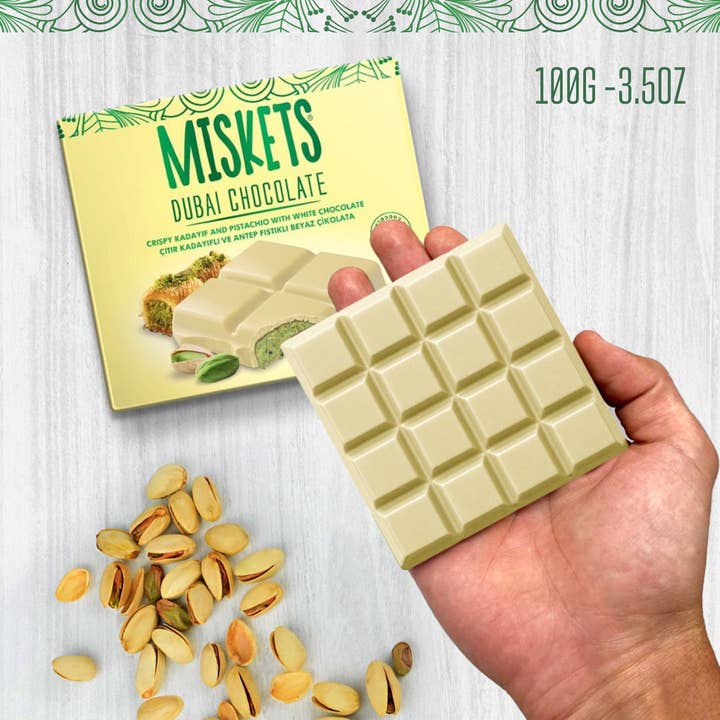 Trend Zone - Wholesale Chocolate Bar - Pistachio Dubai White Chocolate Bar