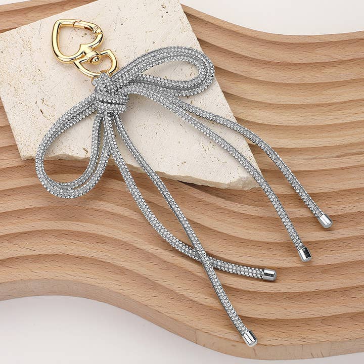 Sensibling Corp. - Wholesale Keychain - Women's - Bling Studded Bow Keychain / Bag Charm