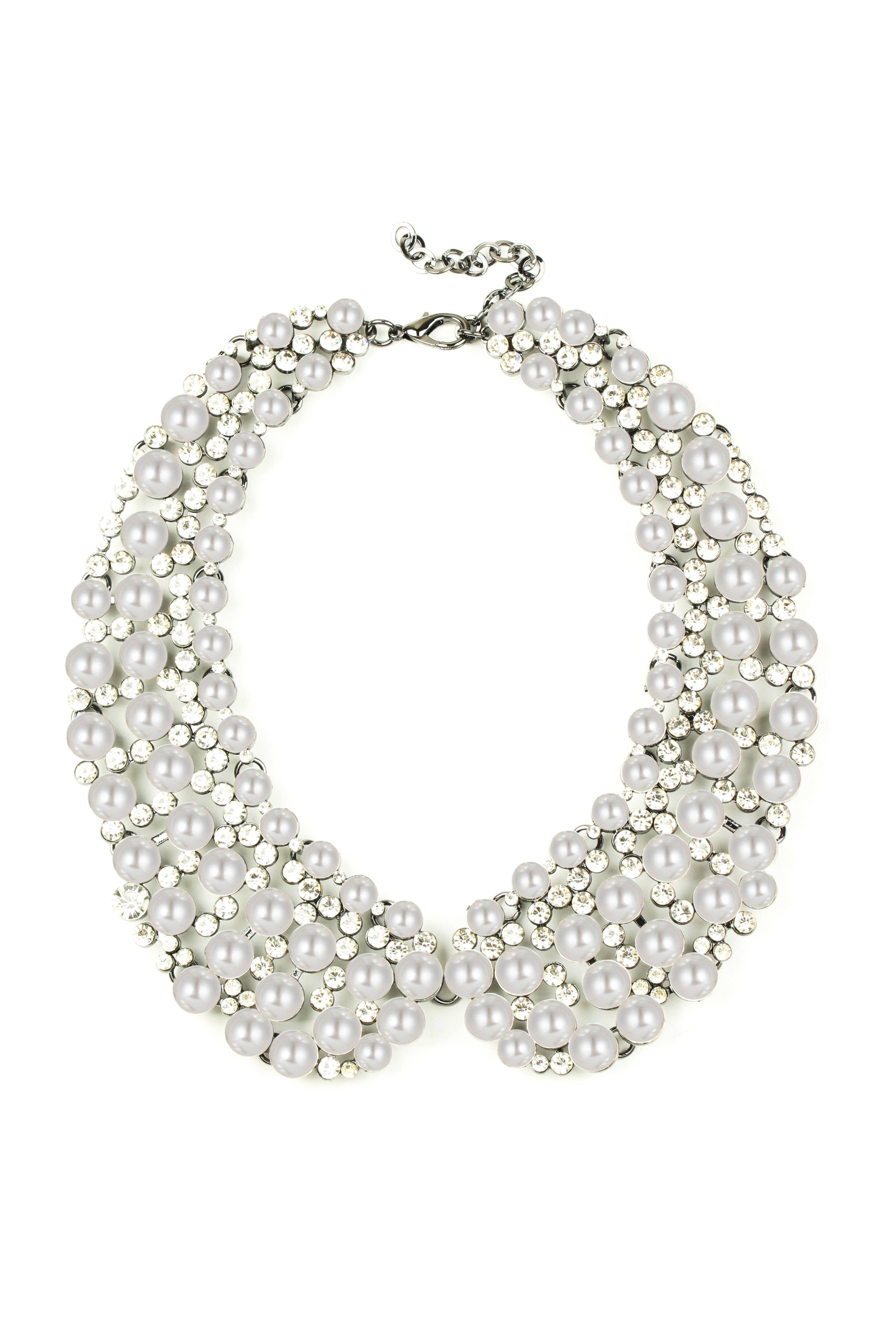 Noir Collier Diana Statement - Blanc en vente sur Faire1