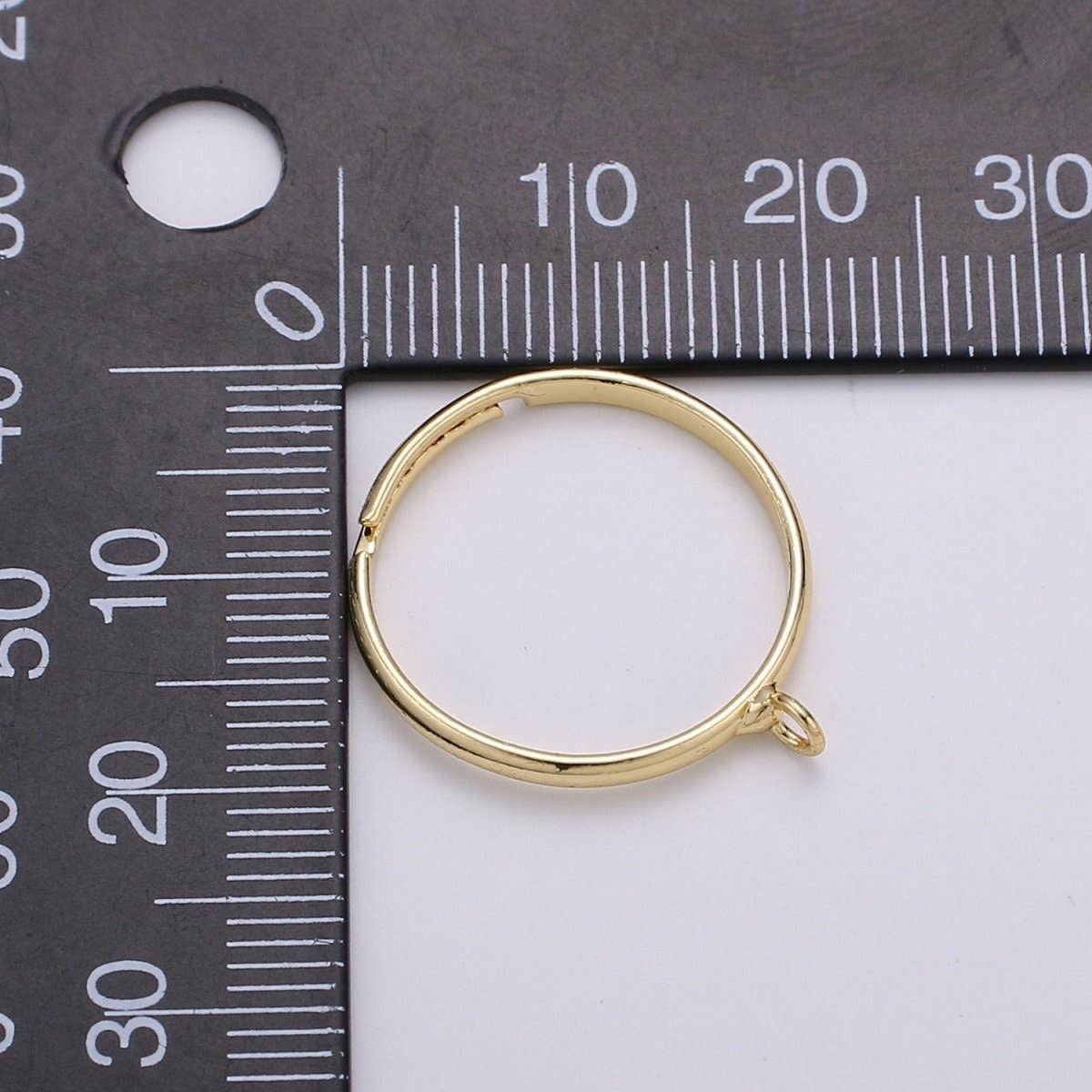 Aim Eternal - Wholesale Band/Stacked Ring - Adjustable Ring with open ring for Charm Gold Finish Rings Silver Ring Wholesale Jewelry Making Affordable Bulk Gold Plated Ring Supply K-815 K-8163