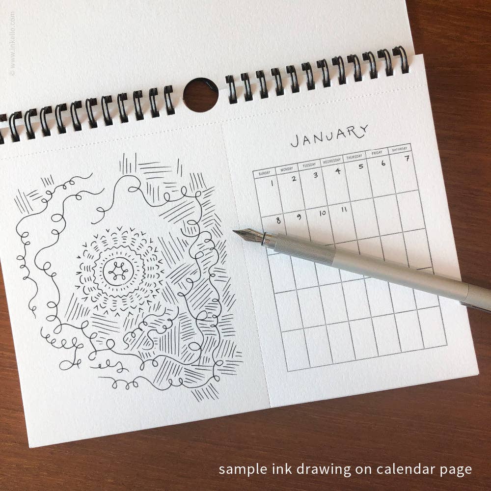 Inkello Letterpress - Wholesale Calendar - Draw-Your-Own Monthly Hanging Calendar (#452)4
