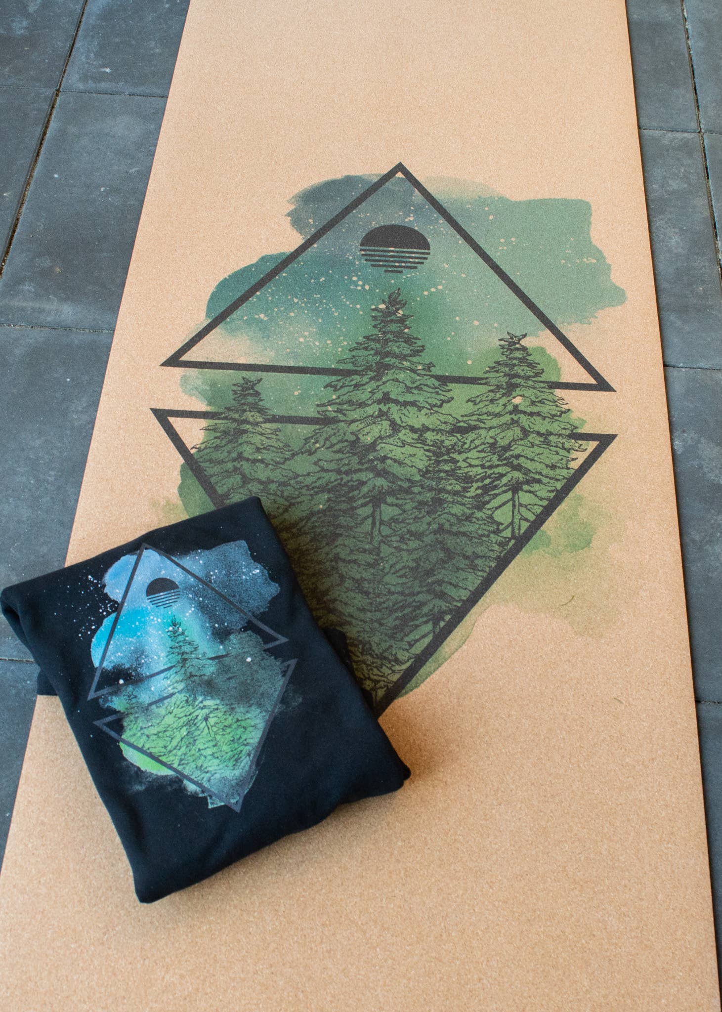 genYOUine - Wholesale Yoga Mat - Cork Yoga Mat - Coloured Forest2