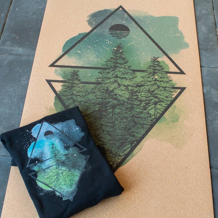 genYOUine - Wholesale Yoga Mat - Cork Yoga Mat - Coloured Forest2