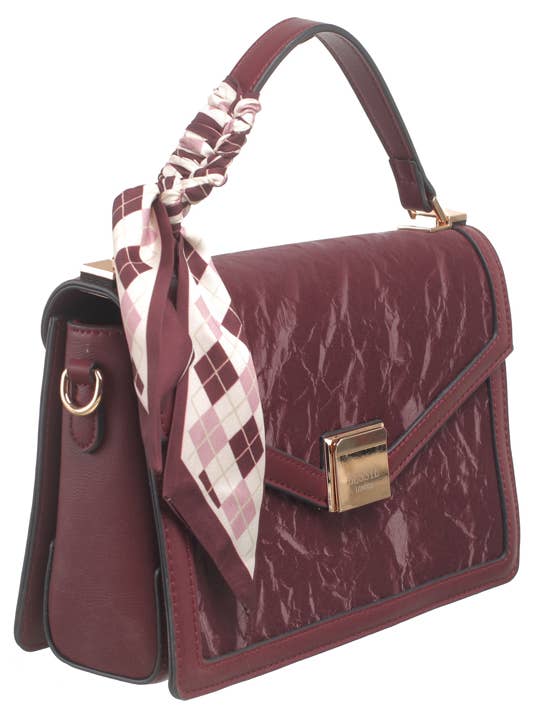 BORSA A TRACOLLA CON MANICO SUPERIORE IN VELLUTO SCARF per la vendita all'ingrosso da parte di Bessie London