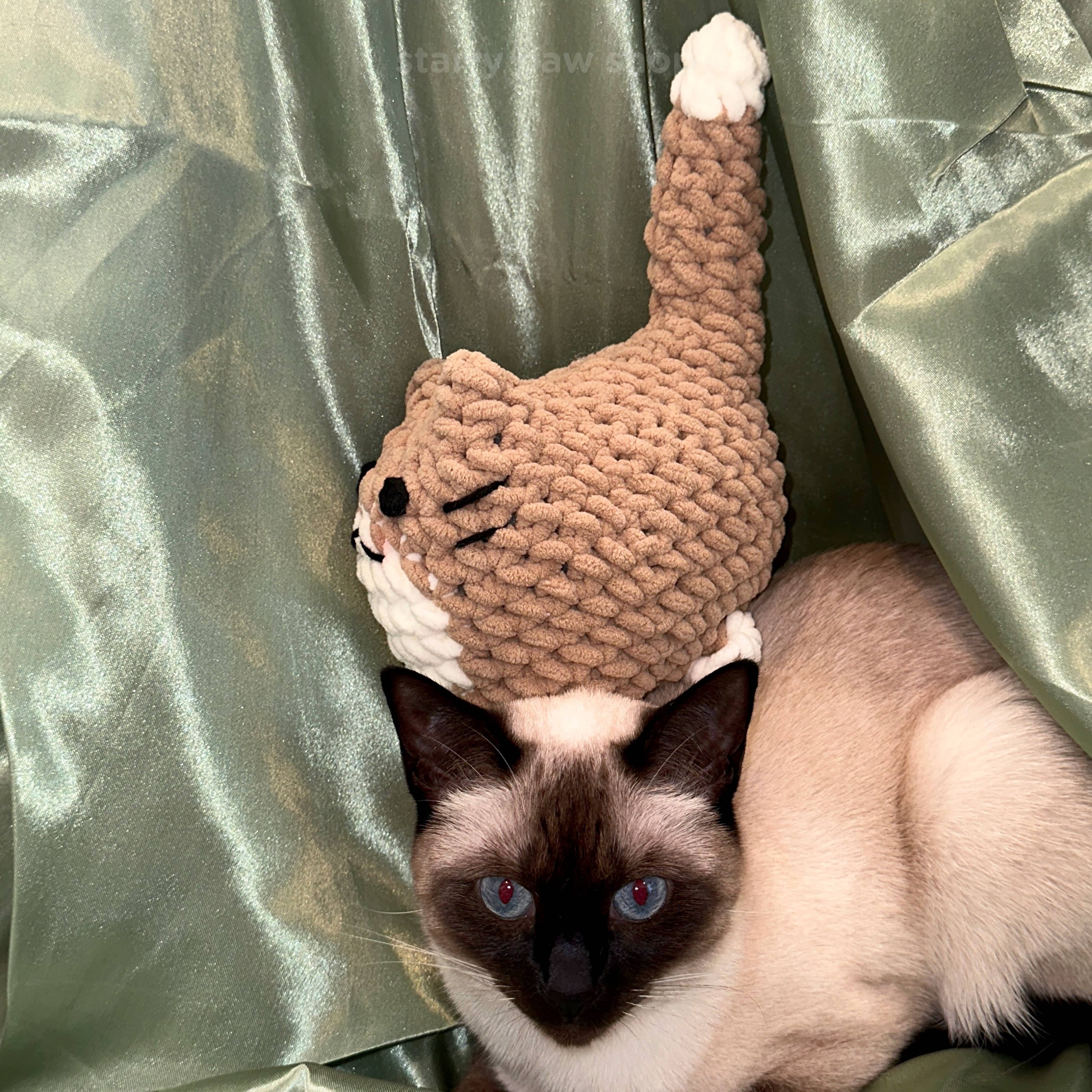 Starry Paw Shop - Wholesale Stuffed/Plush Toy - Kids & Baby - Cute Fat Crochet Cat | 4 Colors Large 8x10" No plastic parts12