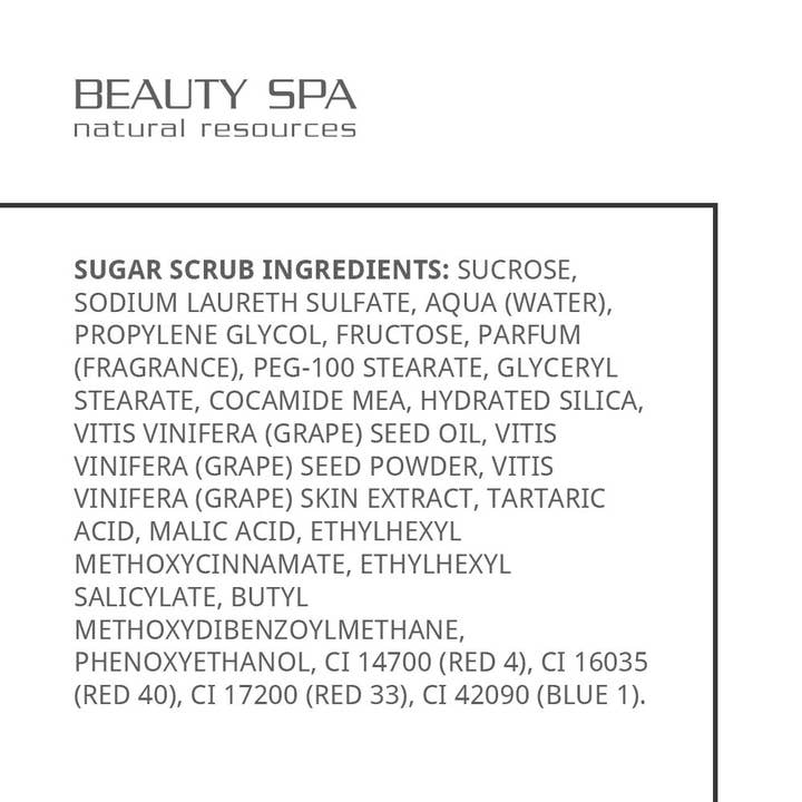 SPA INDUSTRY - Wholesale Body Scrub/Exfoliant - Beauty Spa BODY SUGAR SCRUB WITH TARTARIC ACID, 250 ml6