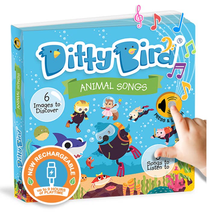 Ditty Bird Bok: Djursånger - Baby Shark - BÄSTSÄLJARE - USB-C för wholesale av Ditty Bird Europe