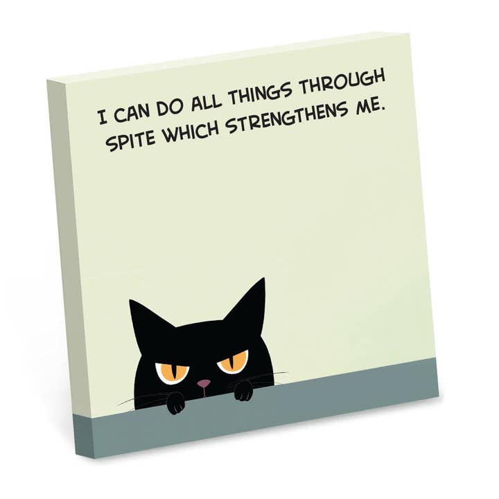 Bad Betty Greeting Co. - Wholesale Sticky Notes - I Can Do All Things Through Spite - Funny Sticky Note Pad