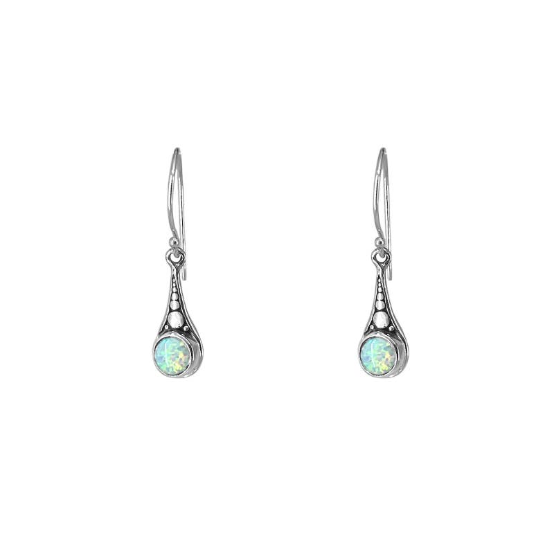 SITA - Wholesale Dangle Earrings - Sterling Silver & White Opal Dangle