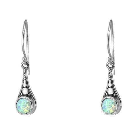 SITA - Wholesale Dangle Earrings - Sterling Silver & White Opal Dangle0