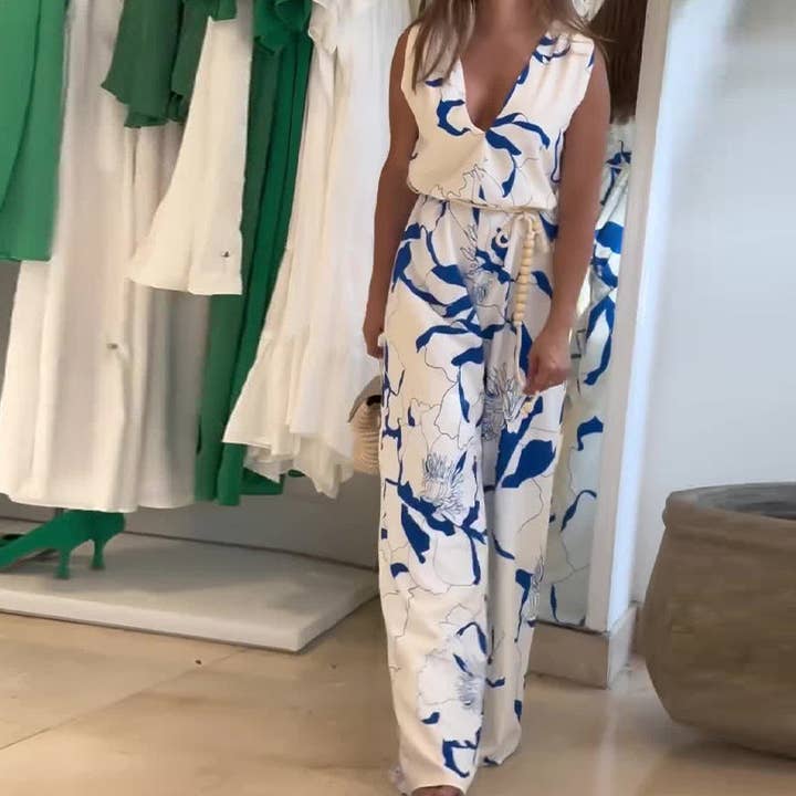 White Sleeveless Top High Waist Pants Casual Suit Women for wholesale on Faire