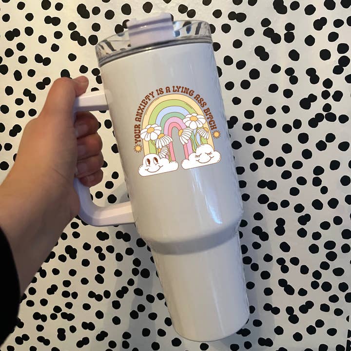 Din ångest ljuger isolerad 40oz tumbler, rolig kopp för wholesale av Fbombs & Booze