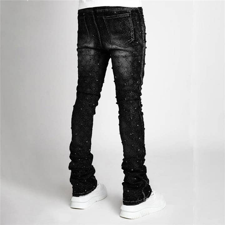 Plush Looks - Wholesale Jeans - Men's - Men's Rivet Straight Tube Pants