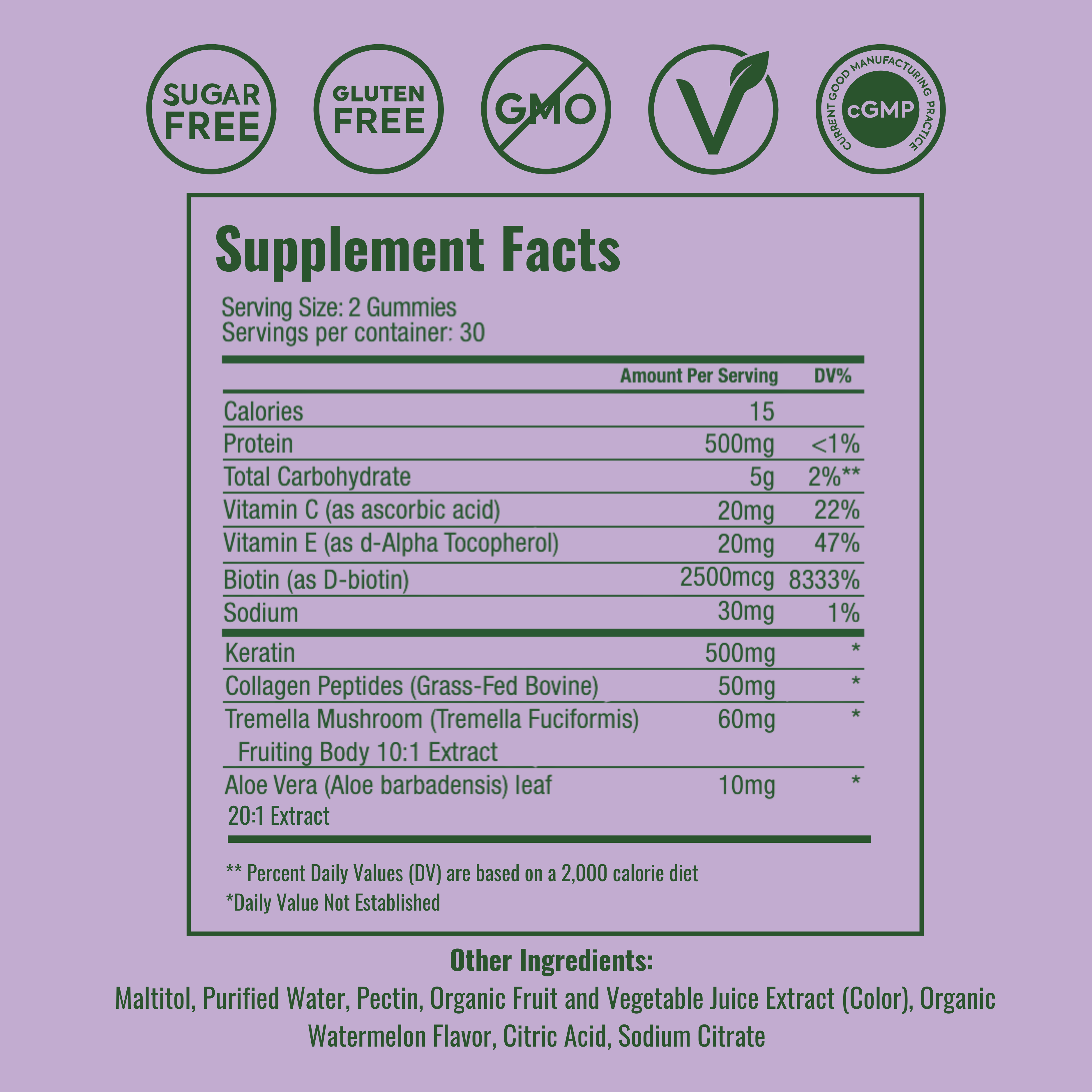 Plant People - Vente Supplément oral/vitamine - WonderBeauty - Gummies pour cheveux, peau et ongles3