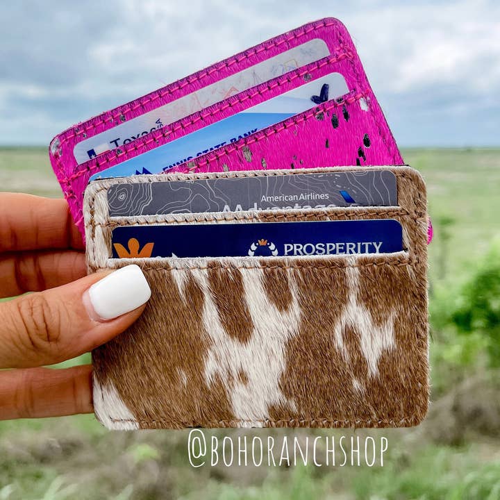 Boho Ranch Shop - Wholesale Card Holder - Women's - Western Cowhide Credit Money Card Holder