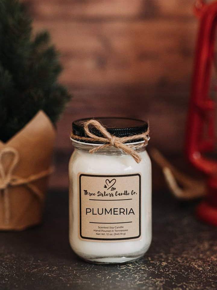 Plumeria Soy Candle - Candle Gift - Scented Candle for wholesale by Three Sisters Candle Co.