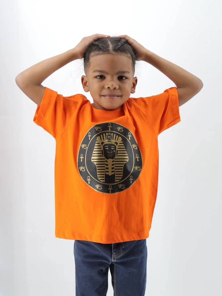 Ramses Orange unisex T-shirt til børn for engroshandel hos Pharaonique