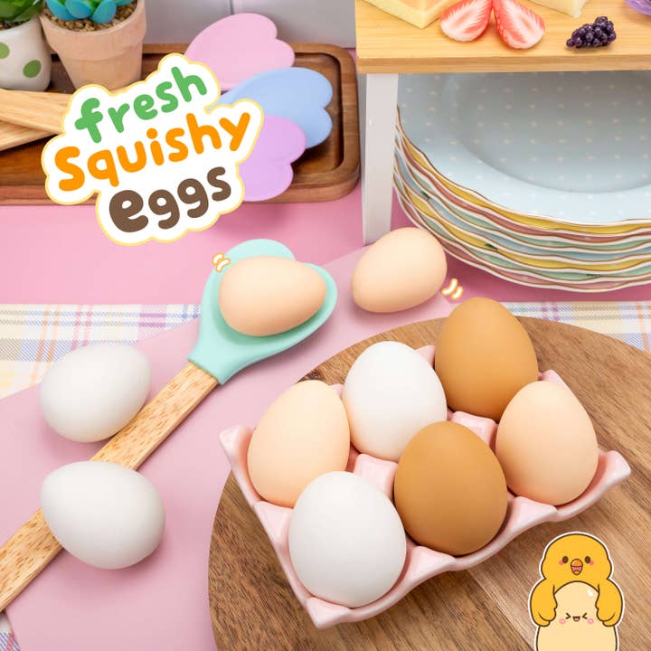 Kawaii Slime Company - Wholesale Squishy Toy - Kids & Baby - Fresh Squishy Eggs Sensory Toys (6pcs/case)