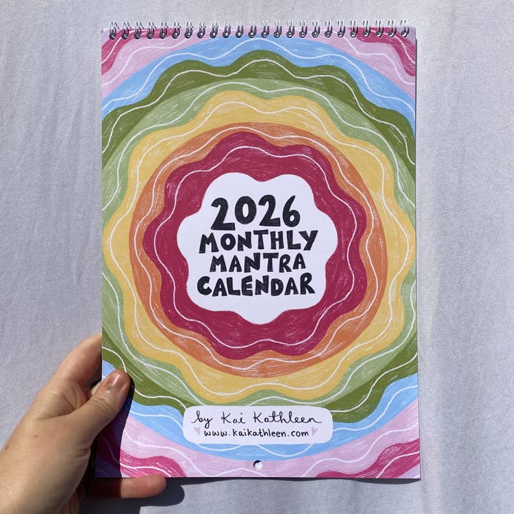 Calendrier Mensuel de Mantras 2026 pour la vente par Kai Kathleen