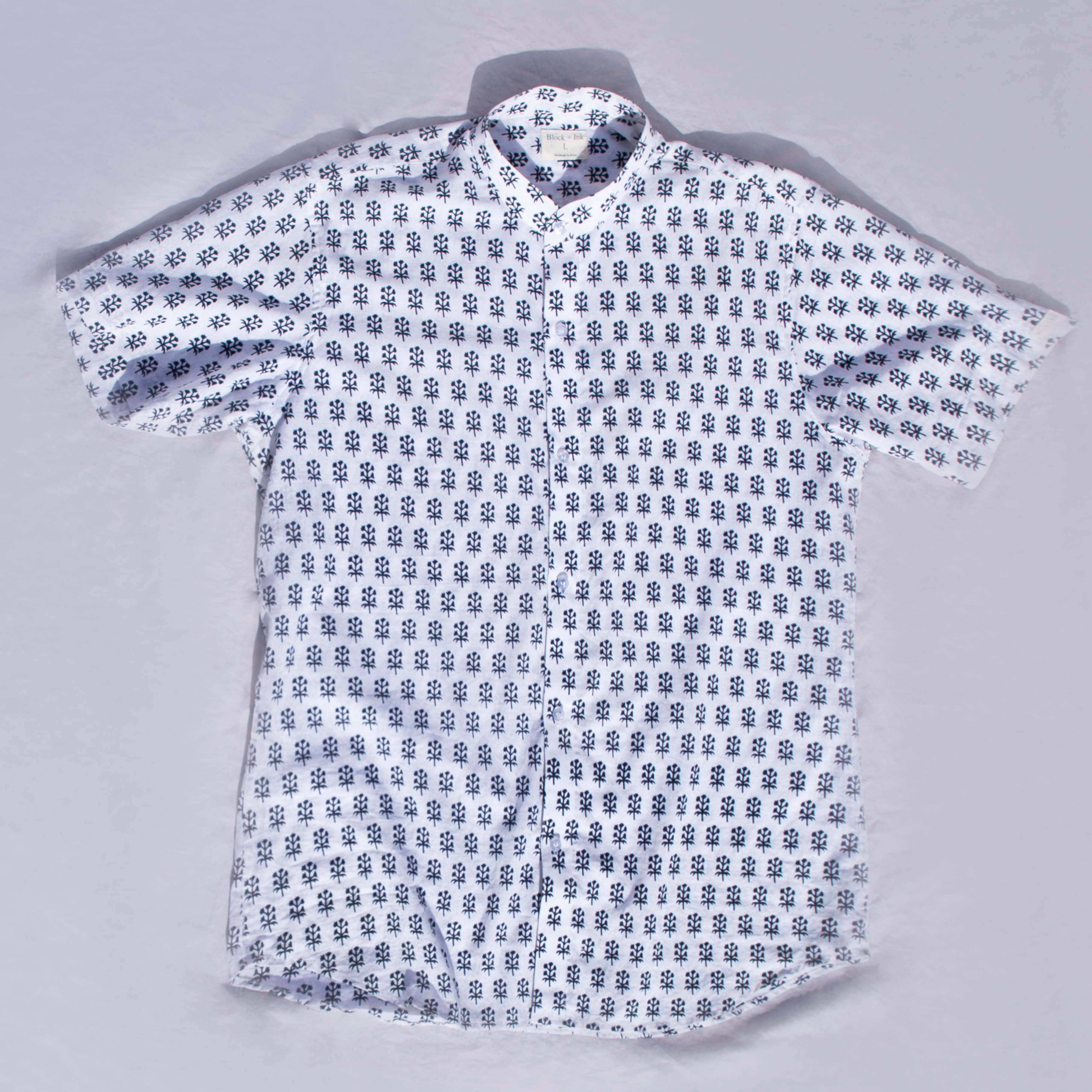 Block+Ink - Wholesale Button Down Shirt - Men's - Cream Black Herb2