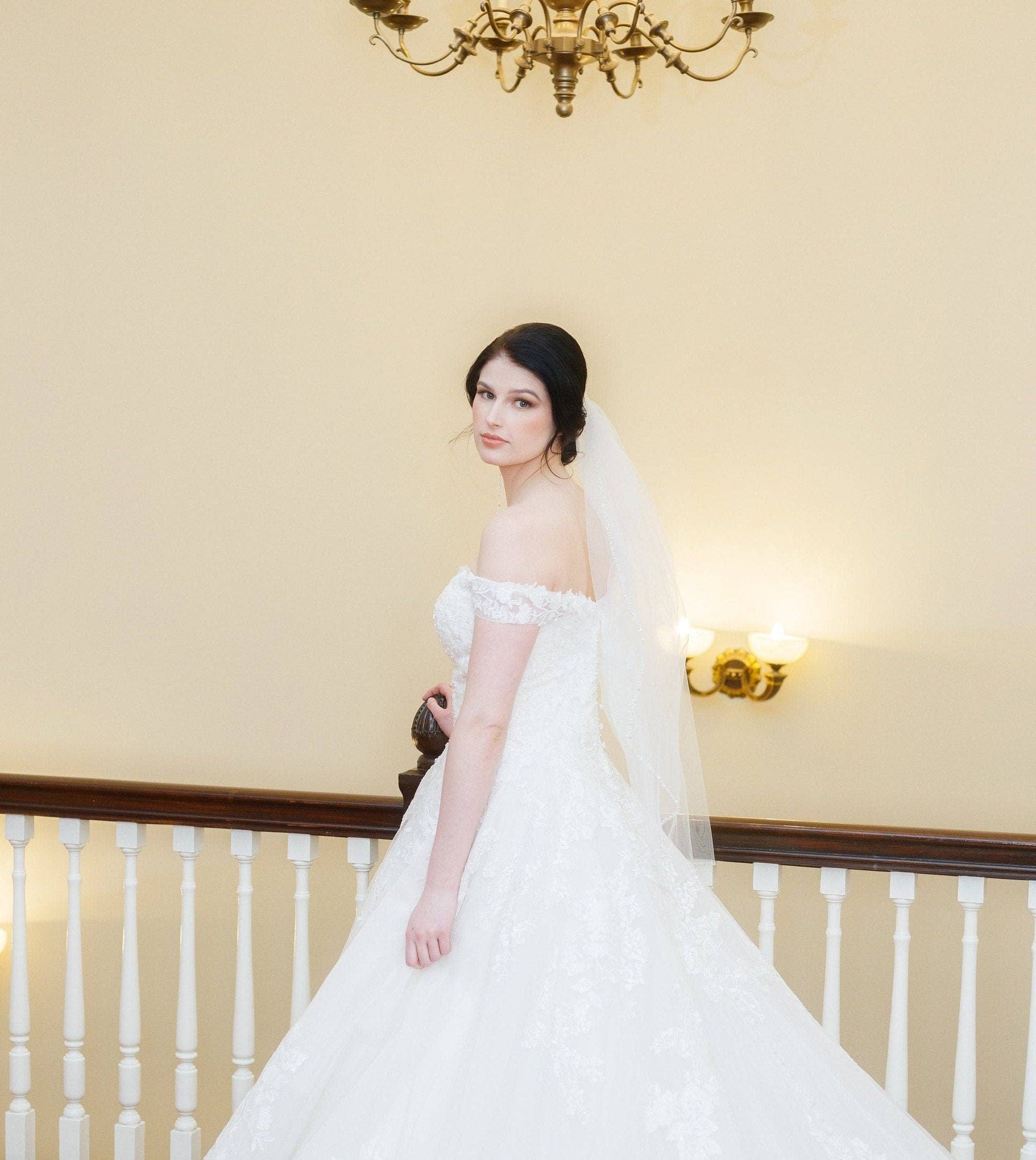 allureweddingjewelry – Véu - Mulher por atacado – Véu de Noiva com Borda de Pérolas e Miçangas6