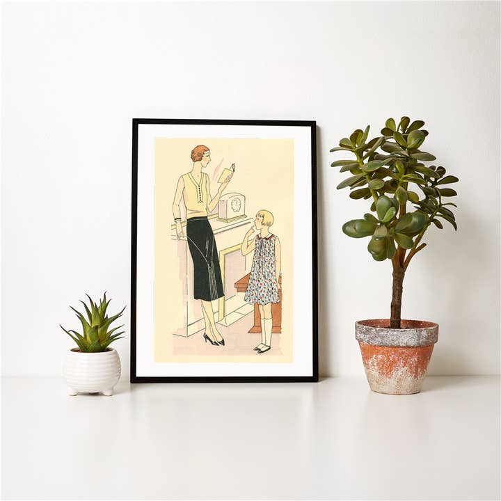 Found Image Press - Vente Affiche d'art - Impression d'art FN-333 Mère et fille à la mode1