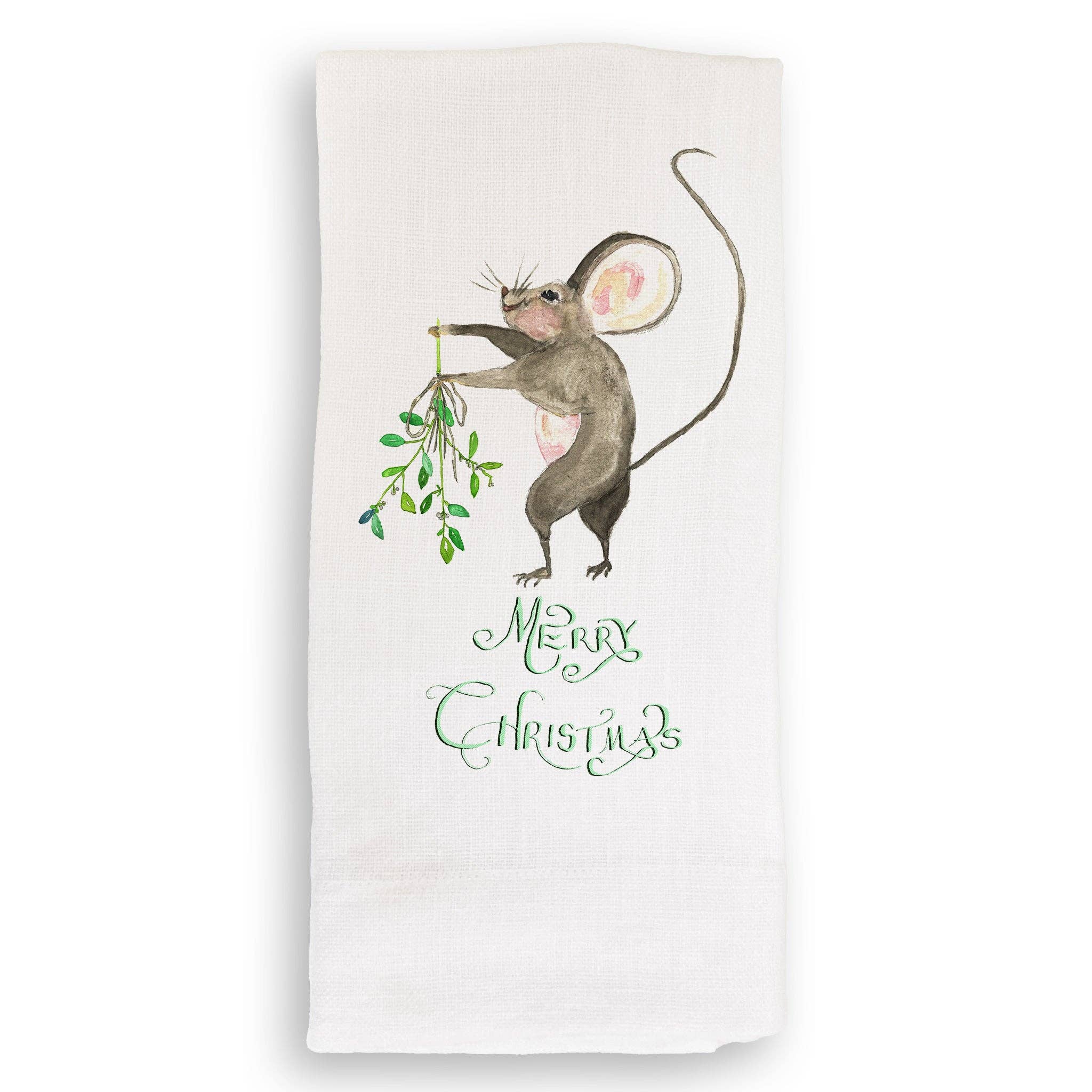 French Graffiti - Wholesale Tea Towel - Merry Christmas Mouse2