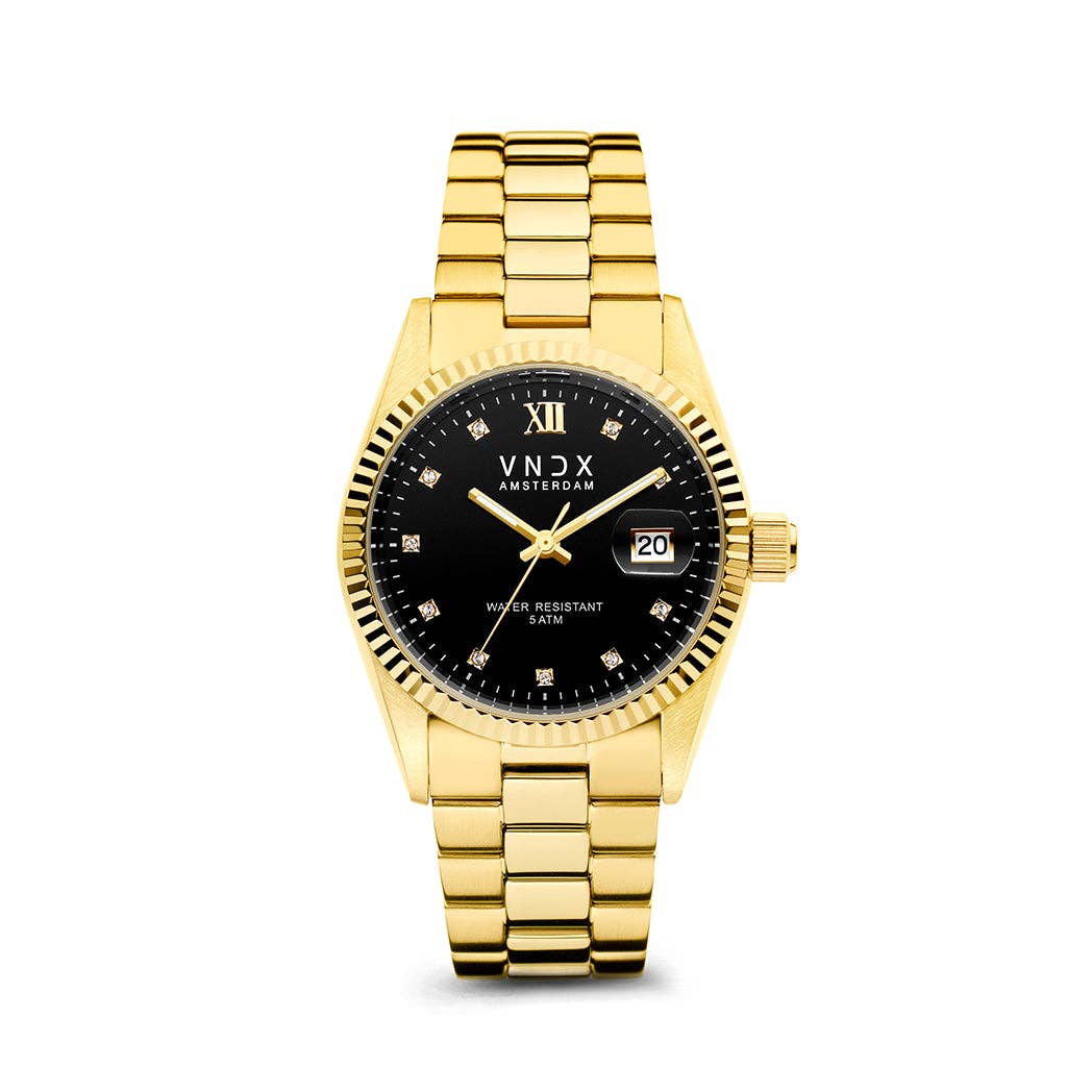 VNDX Amsterdam - Venta al por mayor Reloj de pulsera - Mujer - Dare Devil Medio Oro Negro0