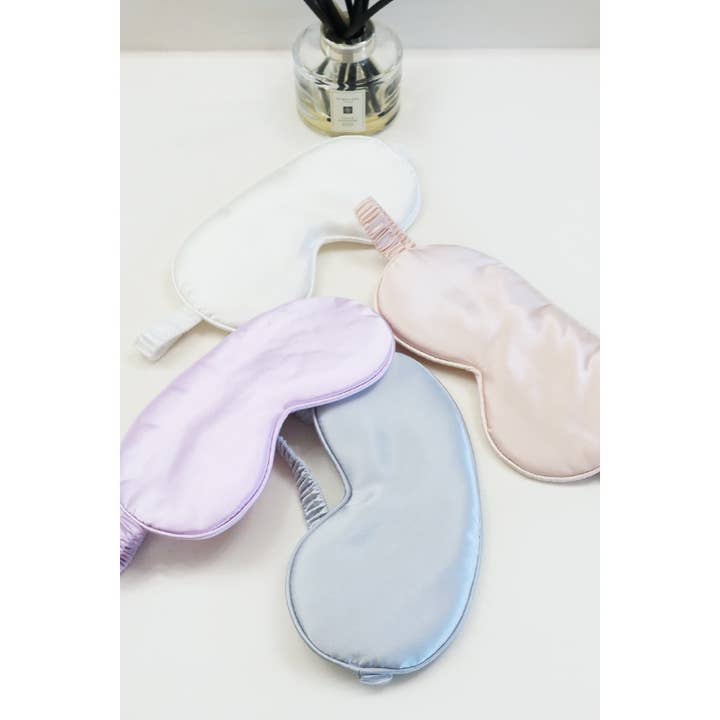 MIX COLOR Solid Silk Satin Sleeping Mask Eye Mask for wholesale on Faire