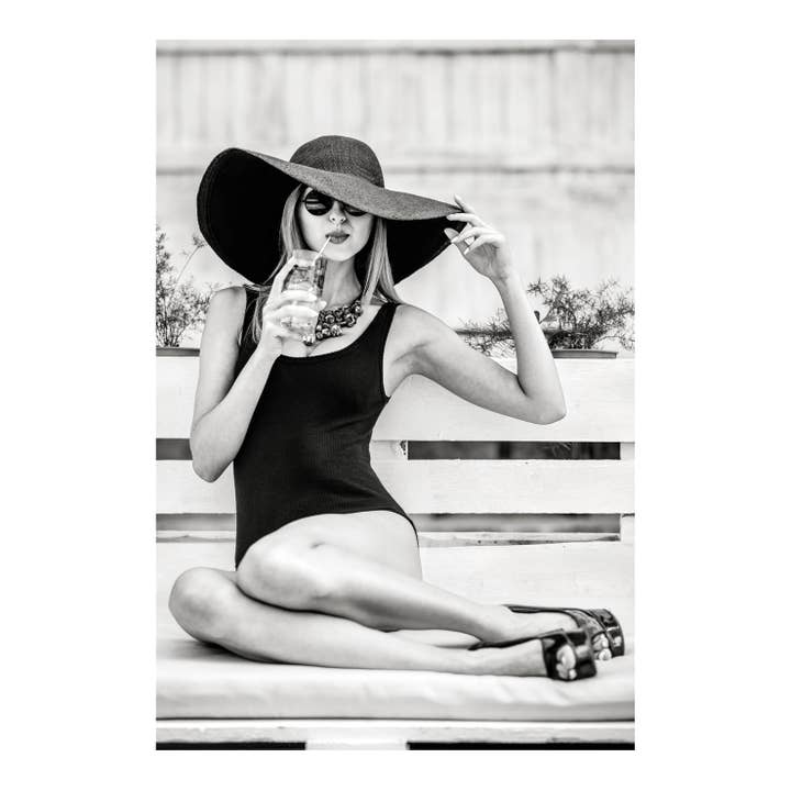 Poolside Black and White Photographic Print for wholesale by Ellisimo