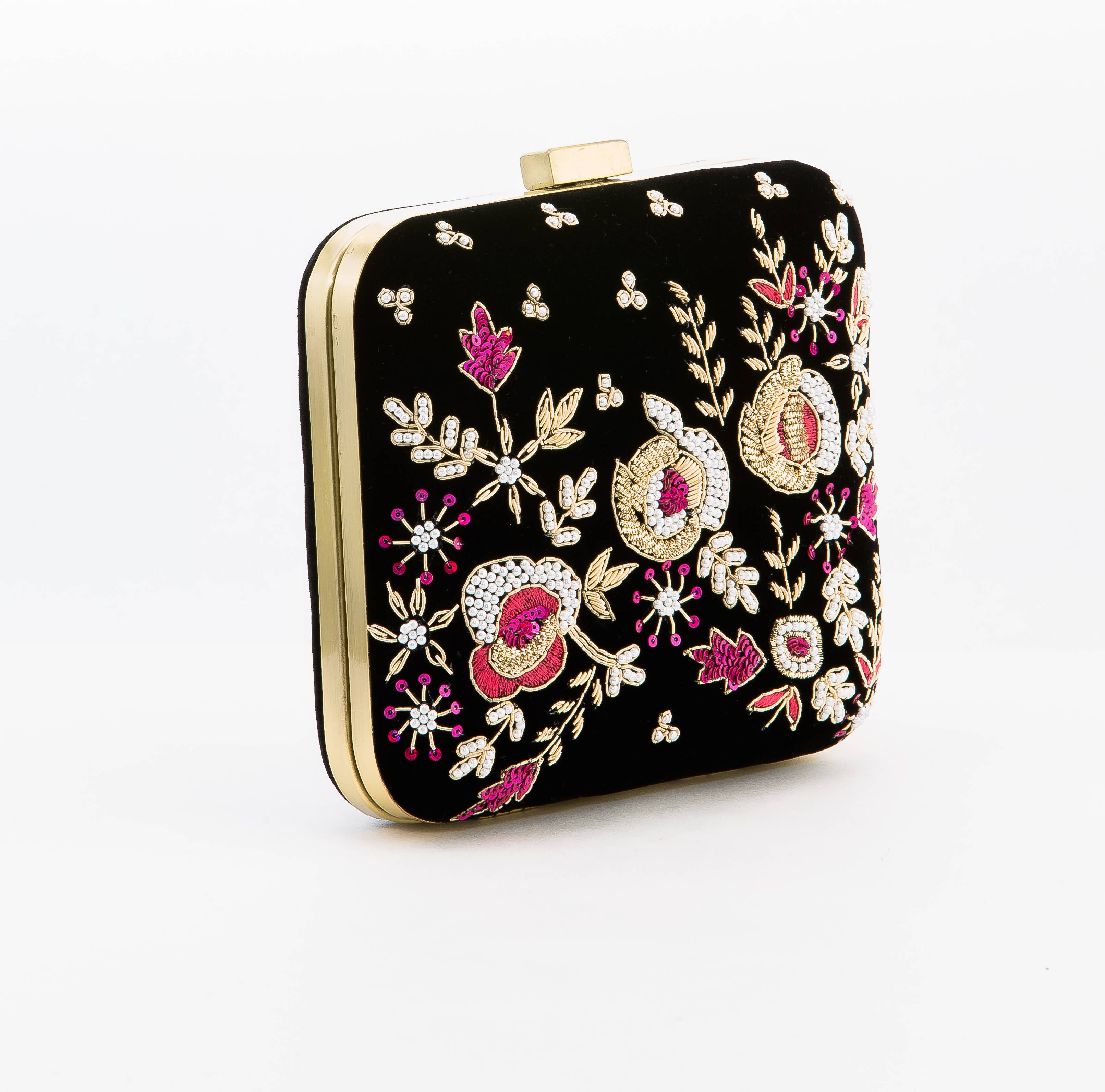 Magazine Clothing - Wholesale Clutch Bag - Women's - Black Velvet Clutch 1