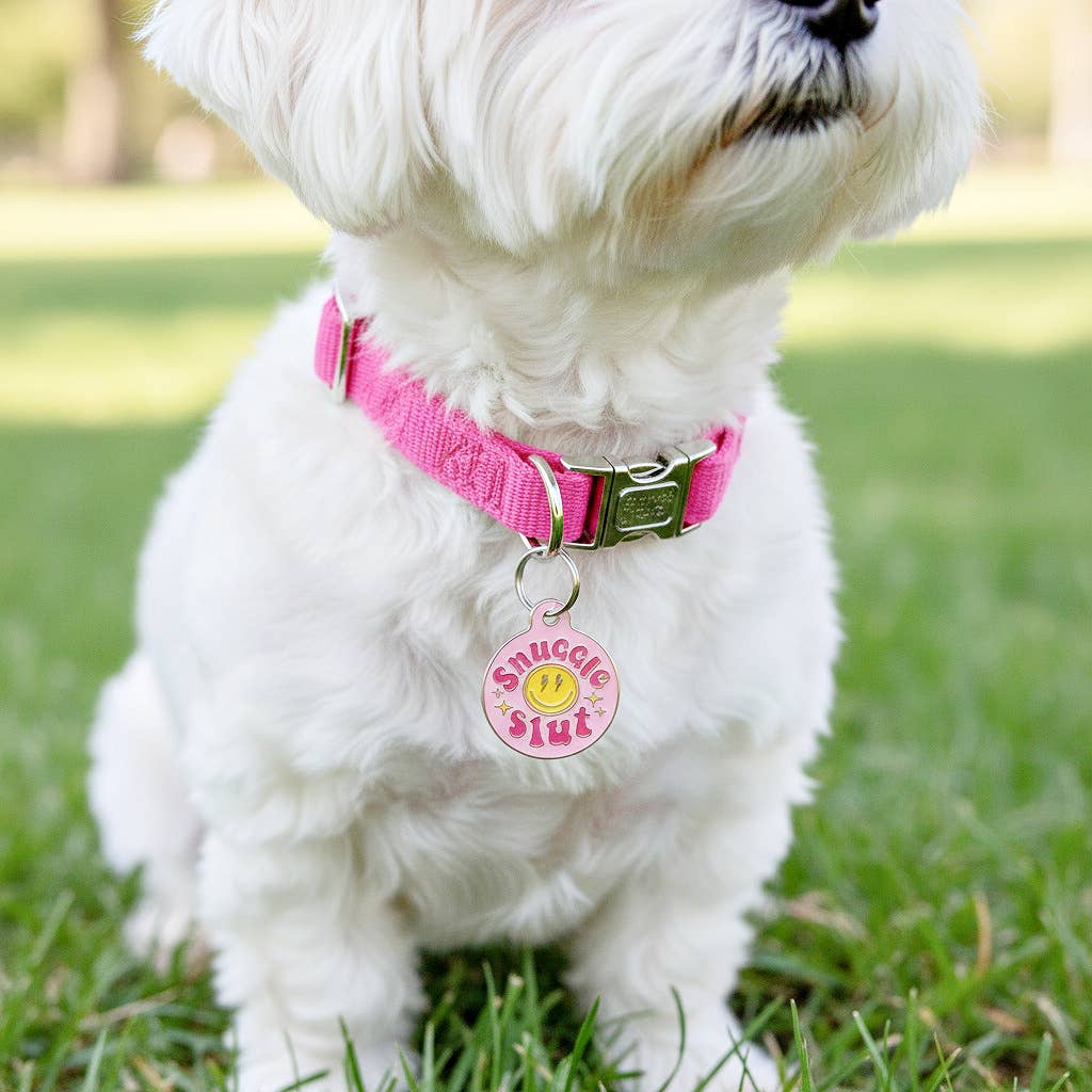 Bad Tags - Wholesale Pet Identification Tag - Cat/Dog - Enamel Dog Tag with Scannable ID - Snuggle Slut3