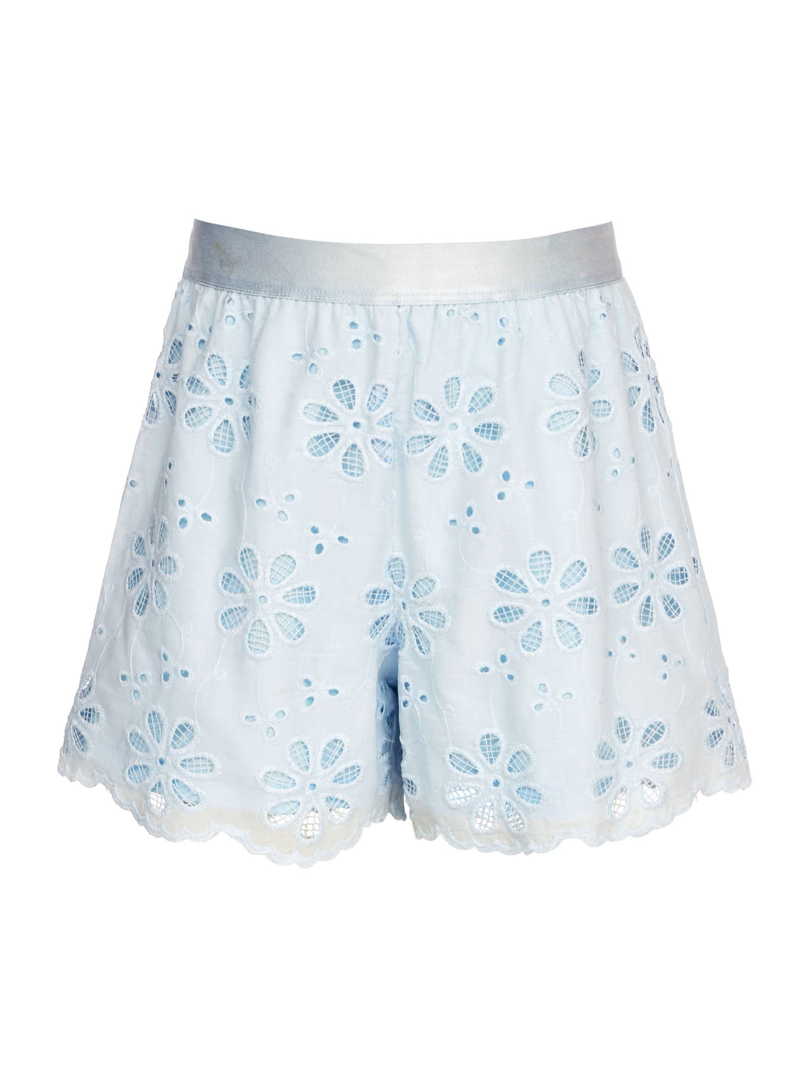 BLUE EYELET SHORTS for wholesale on Faire0