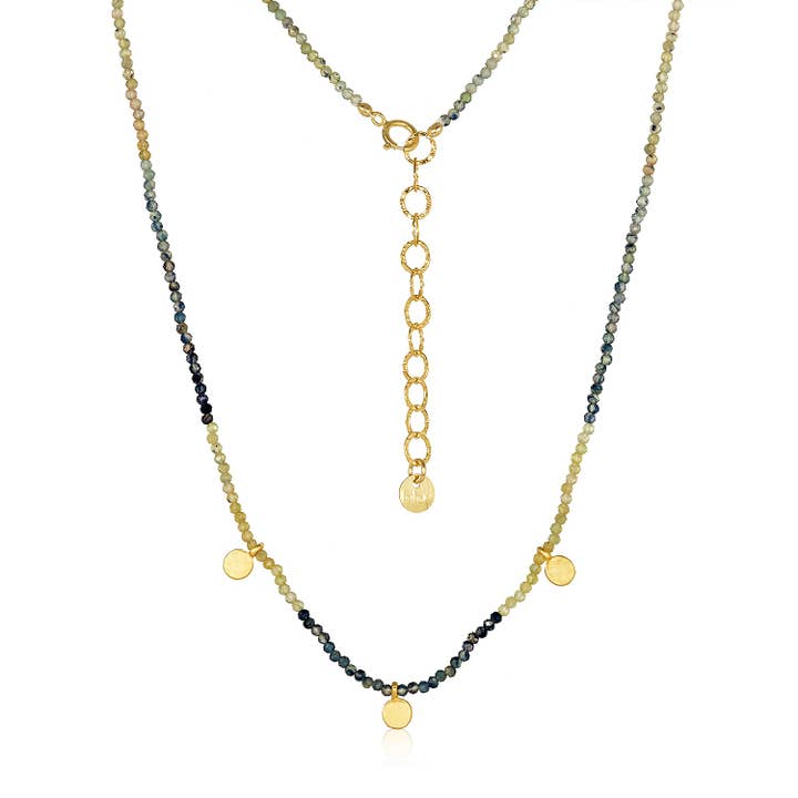 Colar Pequeno com Três Pingentes de Safira por atacado de Mabel Chong