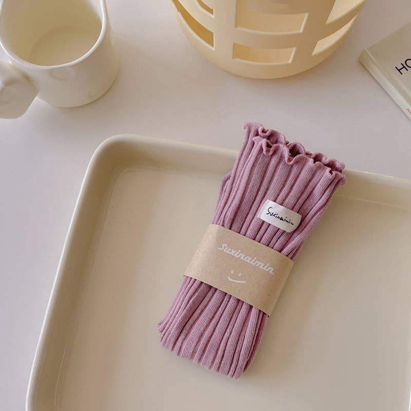 Dipped Shop - Wholesale Socks - Women's - Sweet Solid Color Flounce Soft Socks DP25A4500