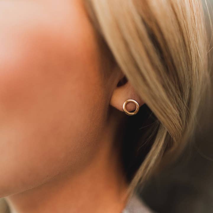 Barberry & Lace Handmade Jewelry - Wholesale Stud/Post Earrings - Open Circle Stud Earrings | 14k Gold Fill & Sterling Silver