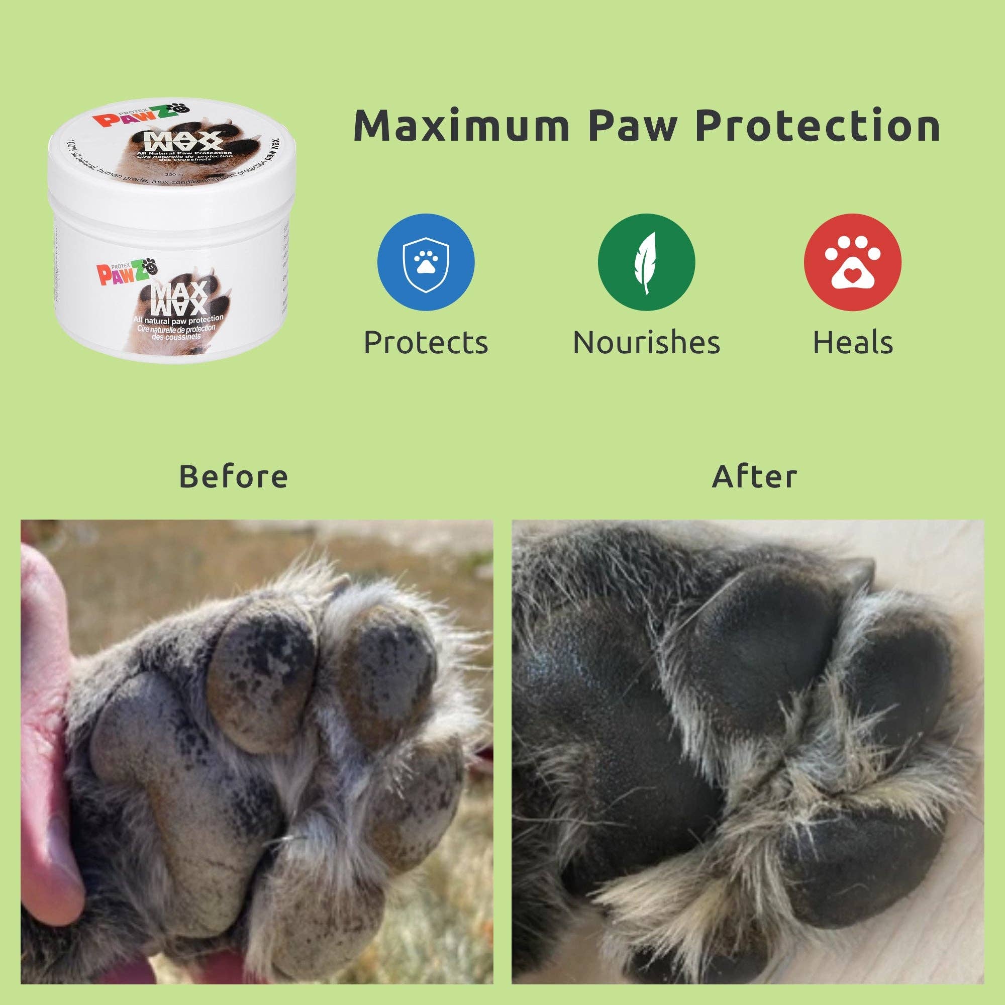 Downtown Pet Supply - Venta al por mayor Protector de patas de mascota - Bálsamo para Patas y Nariz PawZ MAXWAX1