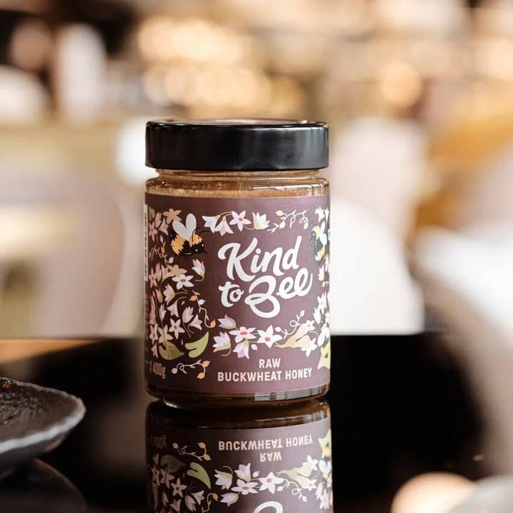 Kind to Bee - Wholesale Honey - Raw Buckwheat Honey, Cruelty-Free, Monofloral, glass jar