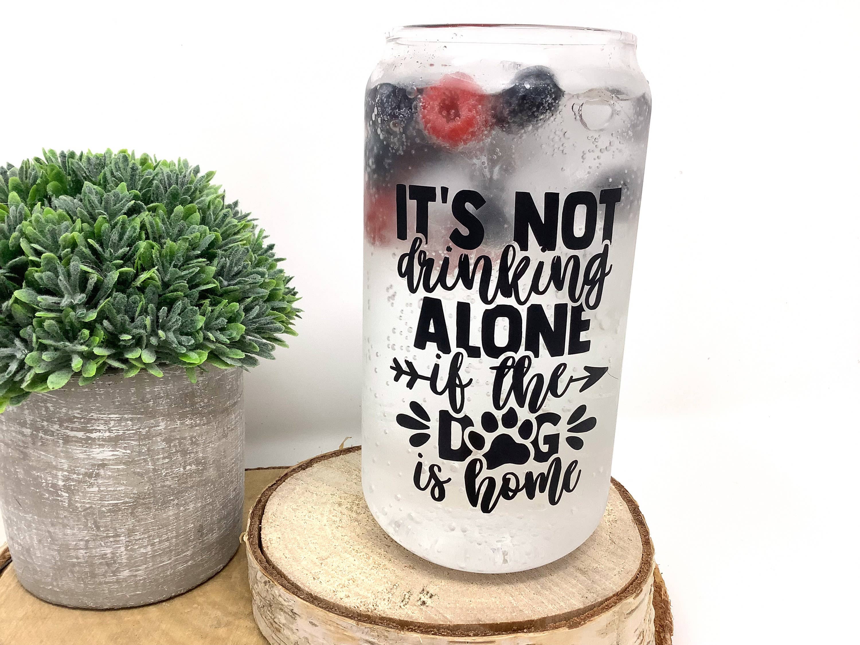 EcoDogDesigns – wholesale Drinking glass/cup – Dog Lovers Drinking Glass With Bamboo Lid & Steel Straw5